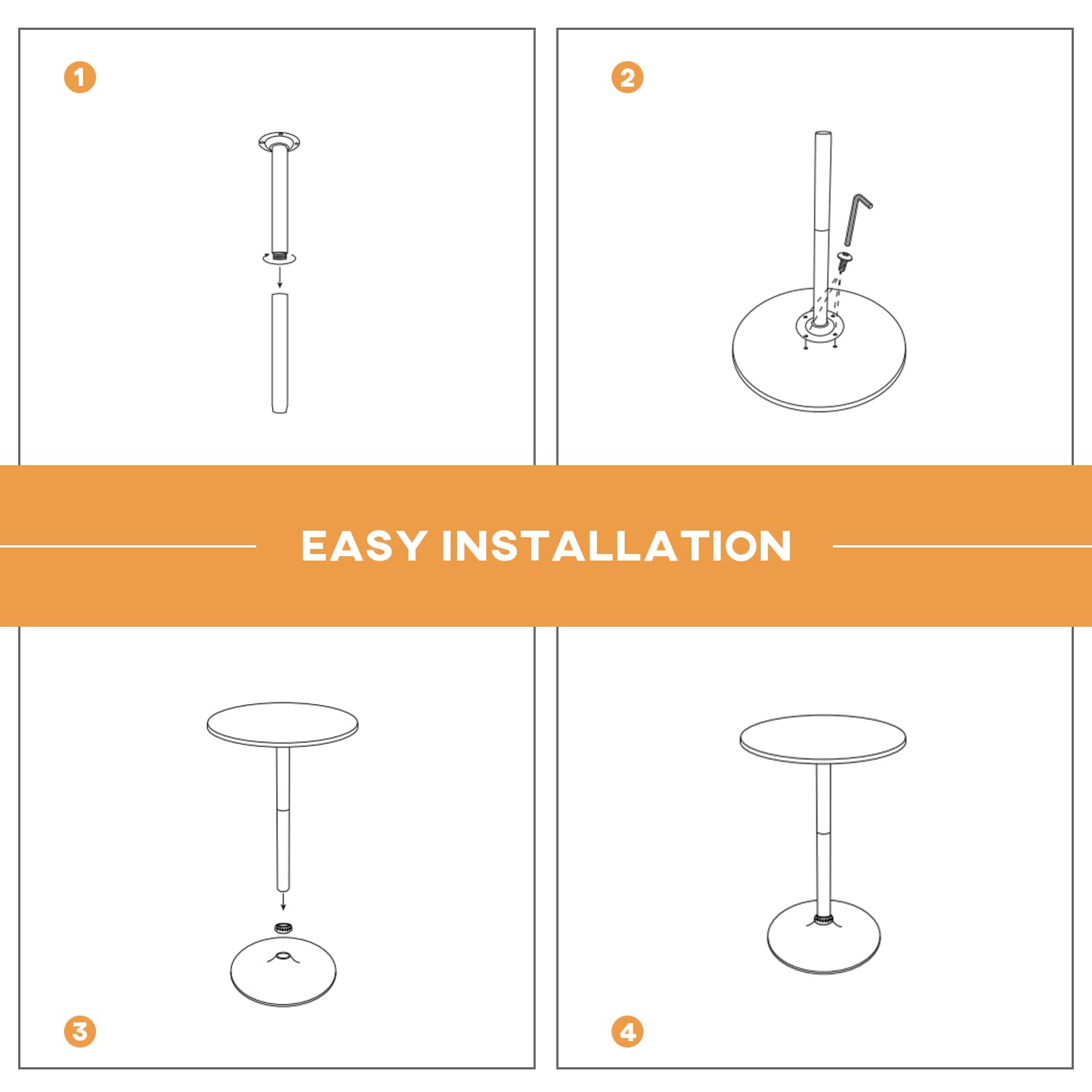 Modern Bar Table 40' Height Kitchen Dining Table Round Pub Table Hydraulic Dining Room Home Kitchen Table Bar Top Table Tall Table