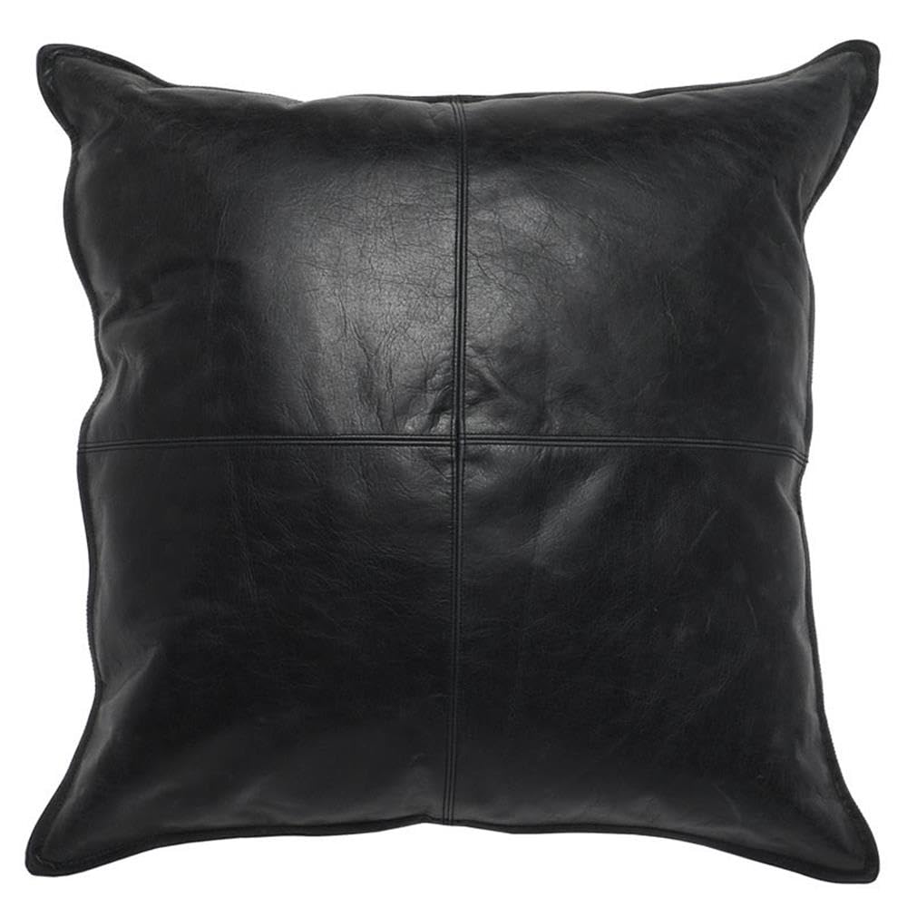 Kosas Home Cheyenne 22X22 Authentic Leather Throw Pillow In Black