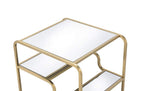 HomeRoots Metal, Glass 28" X 24" X 23" Gold and Clear Glass End Table