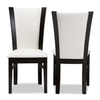 Baxton Studio Adley Contemporary Faux Leather Dining Chair, White and Dark Brown, 2/Pack (142-2P-8034-HiT)