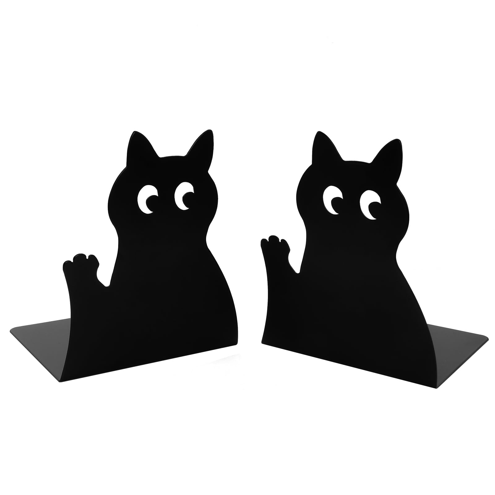 Cute Black Cat Bookends Metal Cat Book Ends Kids Bookends Office Journal Holder Library Decoration Bookshelf Book Organizer For