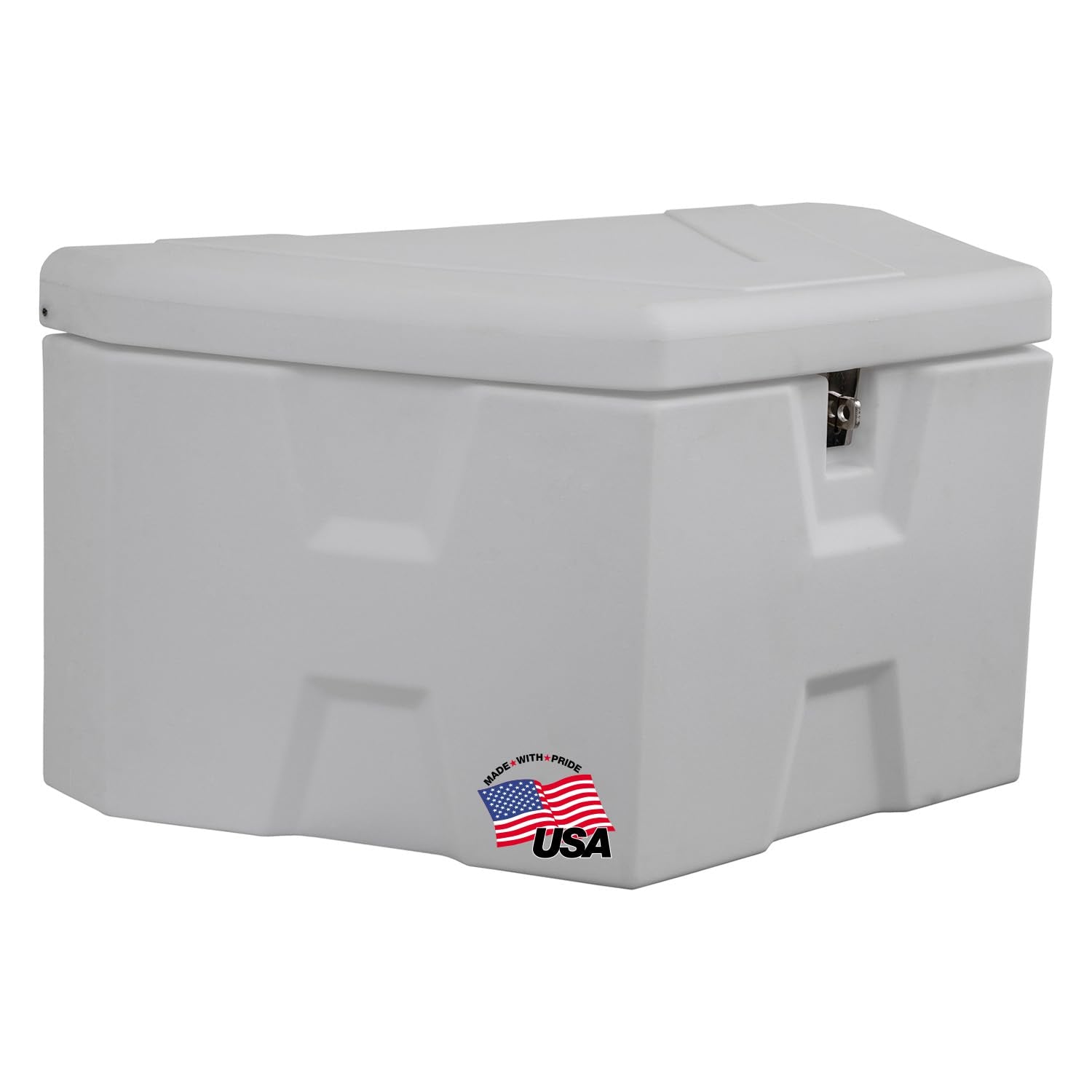 Buyers Products 1701679 White Poly Trailer Tongue Box, 18 x 19 x 36 Inch, Made in the USA, Trailer Tongue Tool Box For Storage A
