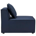 Modway Eei-4209-Nav Saybrook Outdoor Patio Upholstered Sectional Armless Chair, Navy Blue