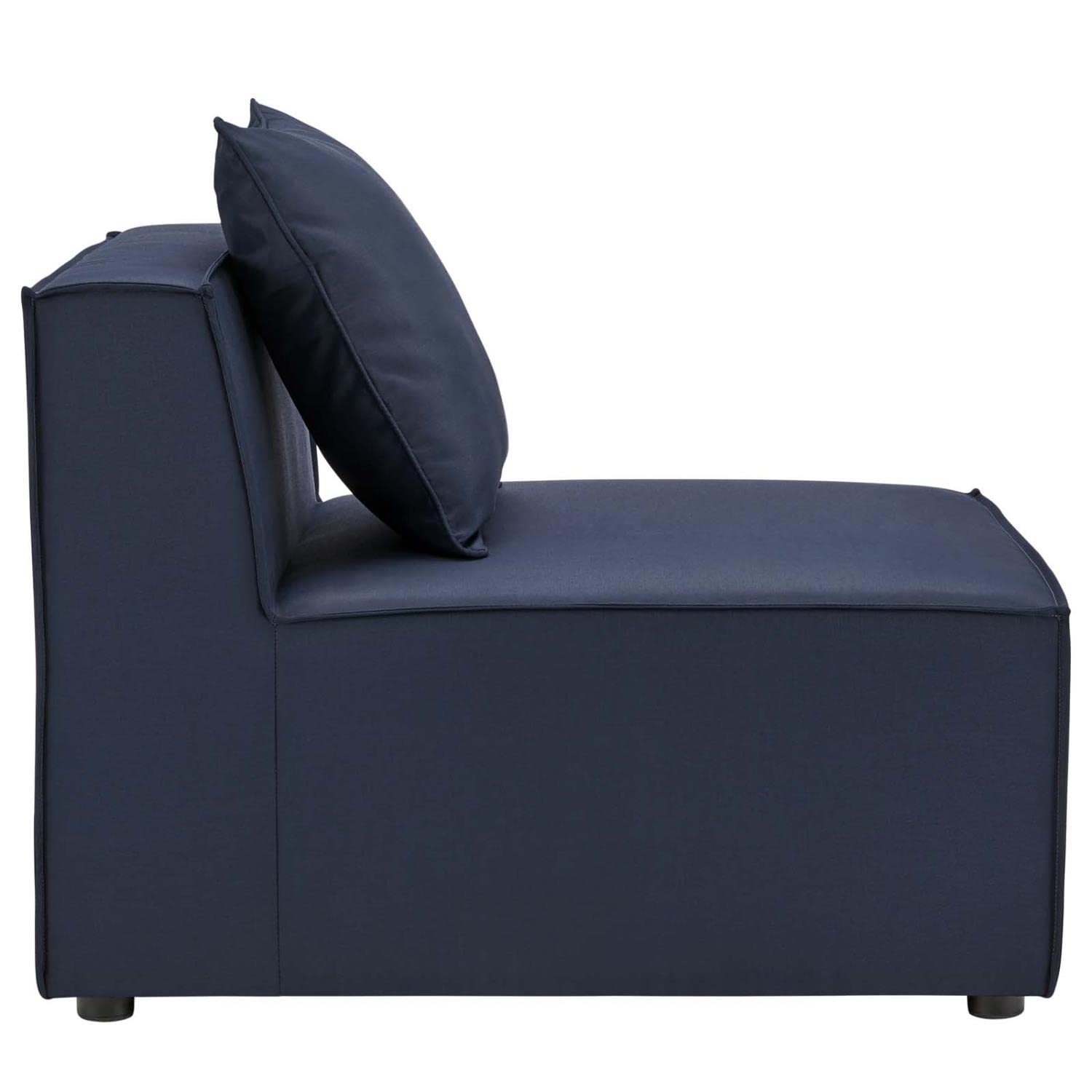 Modway Eei-4209-Nav Saybrook Outdoor Patio Upholstered Sectional Armless Chair, Navy Blue