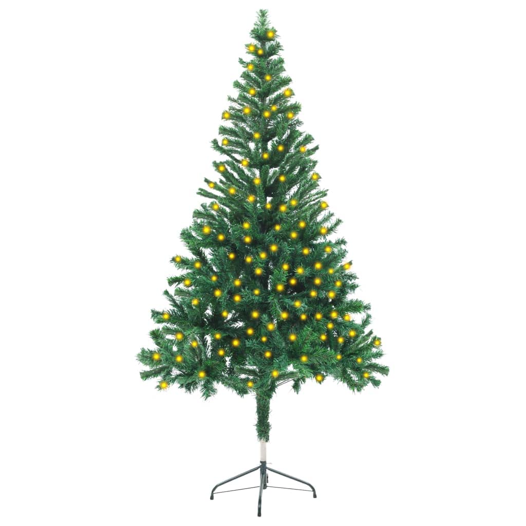 vidaXL Artificial Christmas Tree with LEDs&Stand 380 Branches Accessory Ornament Festival Holiday Home Artificial Tree Xmas Decoration