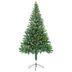vidaXL Artificial Christmas Tree with LEDs&Stand 380 Branches Accessory Ornament Festival Holiday Home Artificial Tree Xmas Decoration