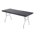 Kwik-Covers 6' Rectangular Plastic Table Covers 30' X 72' (6 Feet), Bundle Of 10 - Indoor Or Outdoor Fitted Table Covers For Banquet Tables (Black)