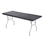 Kwik-Covers 6' Rectangular Plastic Table Covers 30' X 72' (6 Feet), Bundle Of 10 - Indoor Or Outdoor Fitted Table Covers For Banquet Tables (Black)