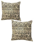 House Of Silko Mirror Embroidered Fancy Cream And Grey Cushion Cover For Home Decoration (Size16 X 16) Set Of 2