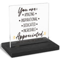 FOUGSTA You Are Appreciated, Employee Appreciation Gift, Thank You Gift, Appreciation Gift, Modern Transparent Acrylic Desk Plaq