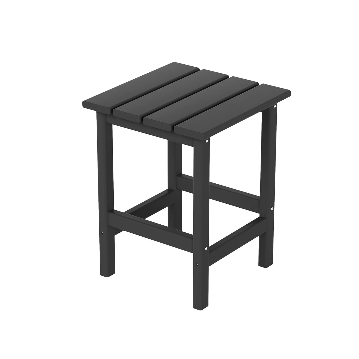 Costaelm Square Outdoor Side Tables, Adirondack Patio Tables For Outside, Hdpe Patio End Table Weather Resistant, Balcony Table For Pool, Seaside, Backyard, Porch, Indoor Companion, Gray