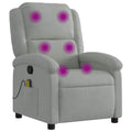 vidaXL Massage Recliner Chair for Living Room, Adjustable Recliner with 6-Point Vibration Massage, Home Theater Seating with Padded Seat Backrest & Side Pocket, Light Gray Velvet
