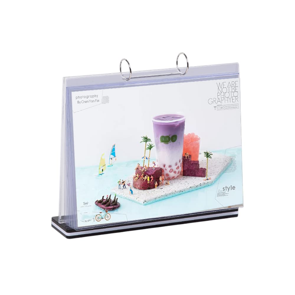 Rikyo Acrylic Sign Holder,Table Card Multi-Page Flip Display 6 Pages-12 Sides,T Shape Double-Sided Desktop Display Frames For Re