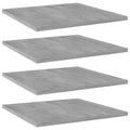 vidaXL Durable Concrete Gray Bookshelf Boards, Engineered Wood - Set of 4 for Additional Storage and Modern Home Decor