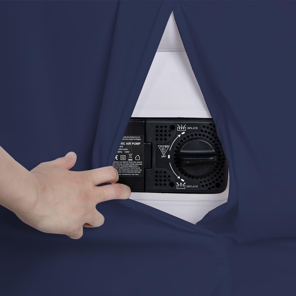 Bedecor Air Bed Sheets For Mattress Cover Removable Bed And Elastic Band Super Soft And Breathable & Deep Up To 21'' Blue Queen