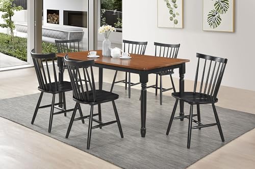 Coaster Home Furnishings Hollyoak 7-Piece Rectangular Dining Set Walnut and Black