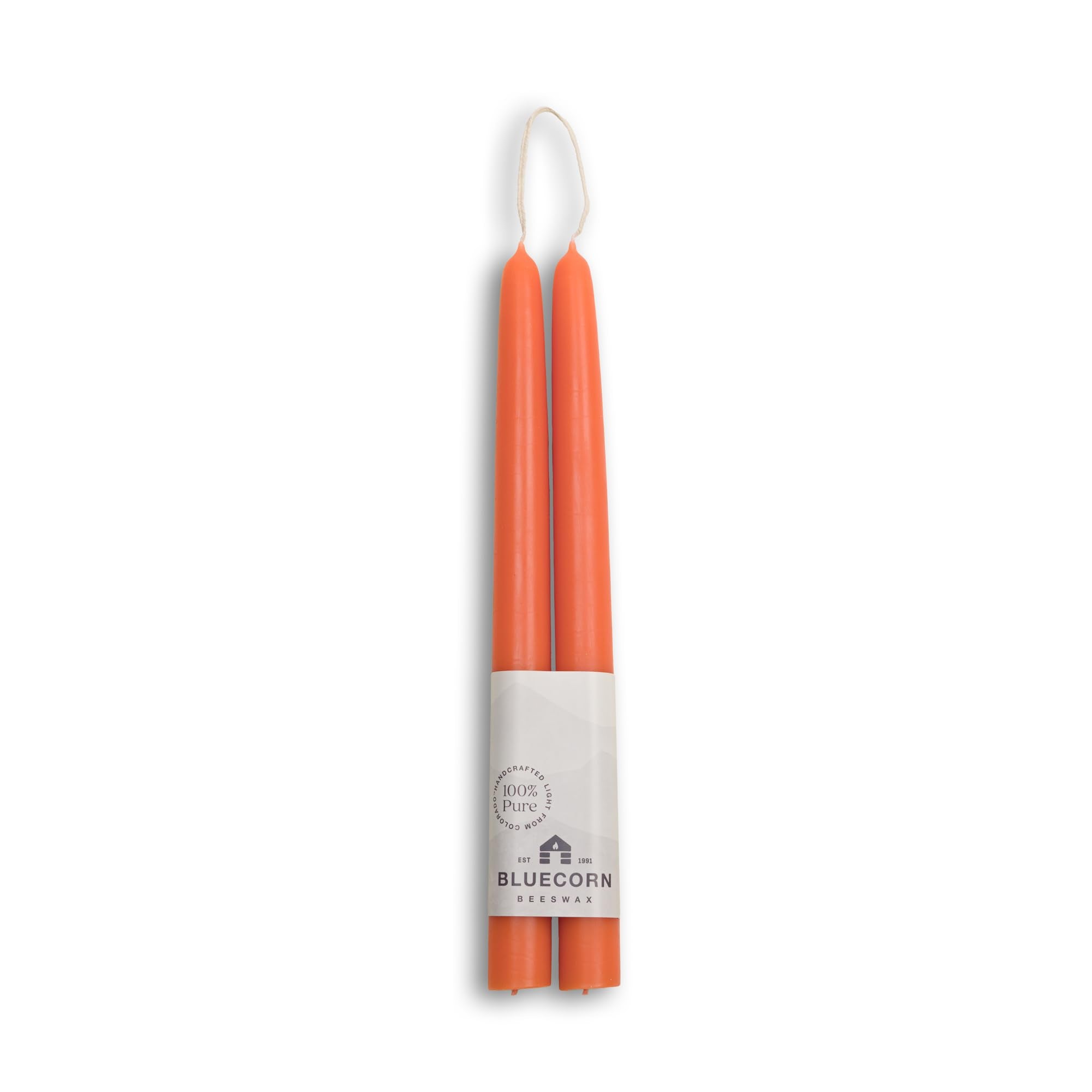 Bluecorn 100% Pure Beeswax Taper Candles | Natural Beeswax Candles, Apricot Orange Unscented Tapered Candles | Soy, Paraffin & F
