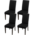 Jqinhome Pattern Chair Covers For Dining Room Set Of 4, High Stretch Removable Washable Parsons Chair Slipcover For Home Party Hotel Wedding Ceremony (Flourish Black,4Pcs)