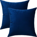 Artaimee Navy Blue Throw Pillow Covers 22X22 Set Of 2 Velvet Sofa Bed Couch Cushion Decorative Case