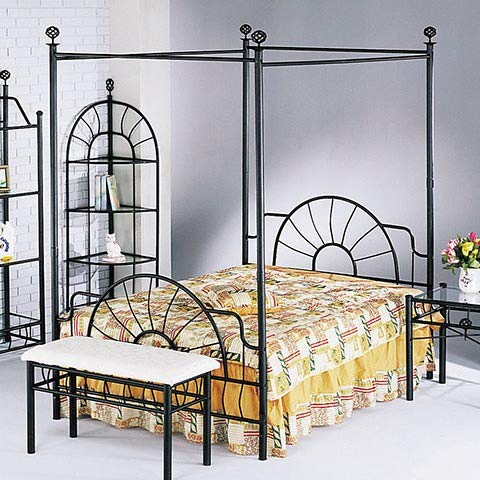 HomeRoots Furniture 285487-OT Headboard & Footboard, Black