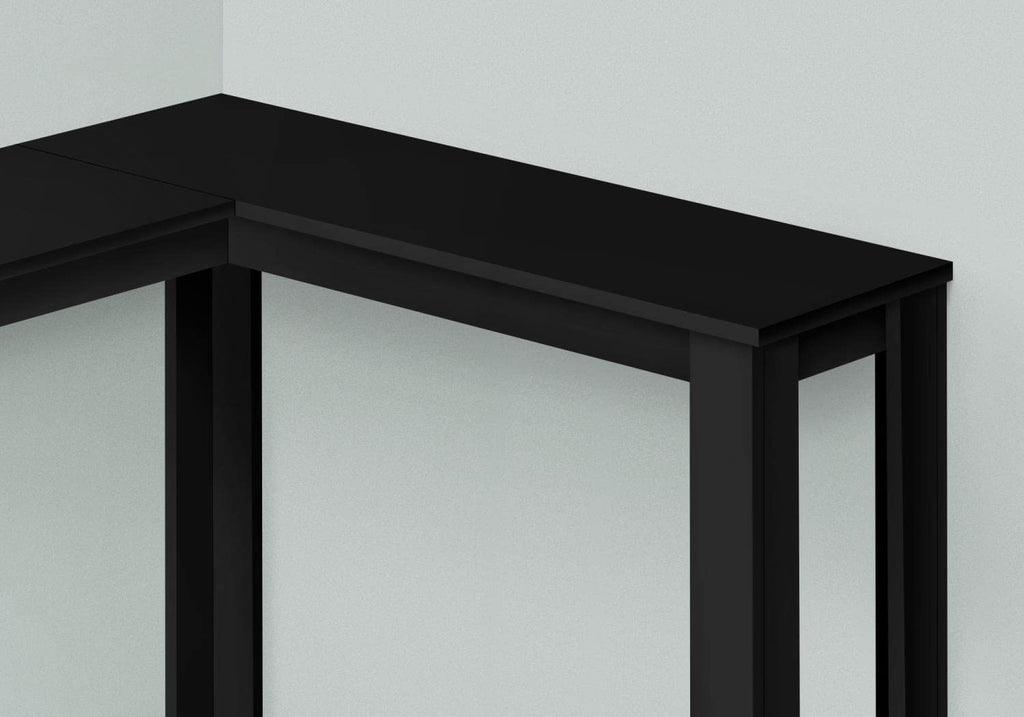 Monarch Specialties I 3657 Accent Table, Console, Entryway, Narrow, Corner, Living Room, Bedroom, Laminate, Black, Transitional