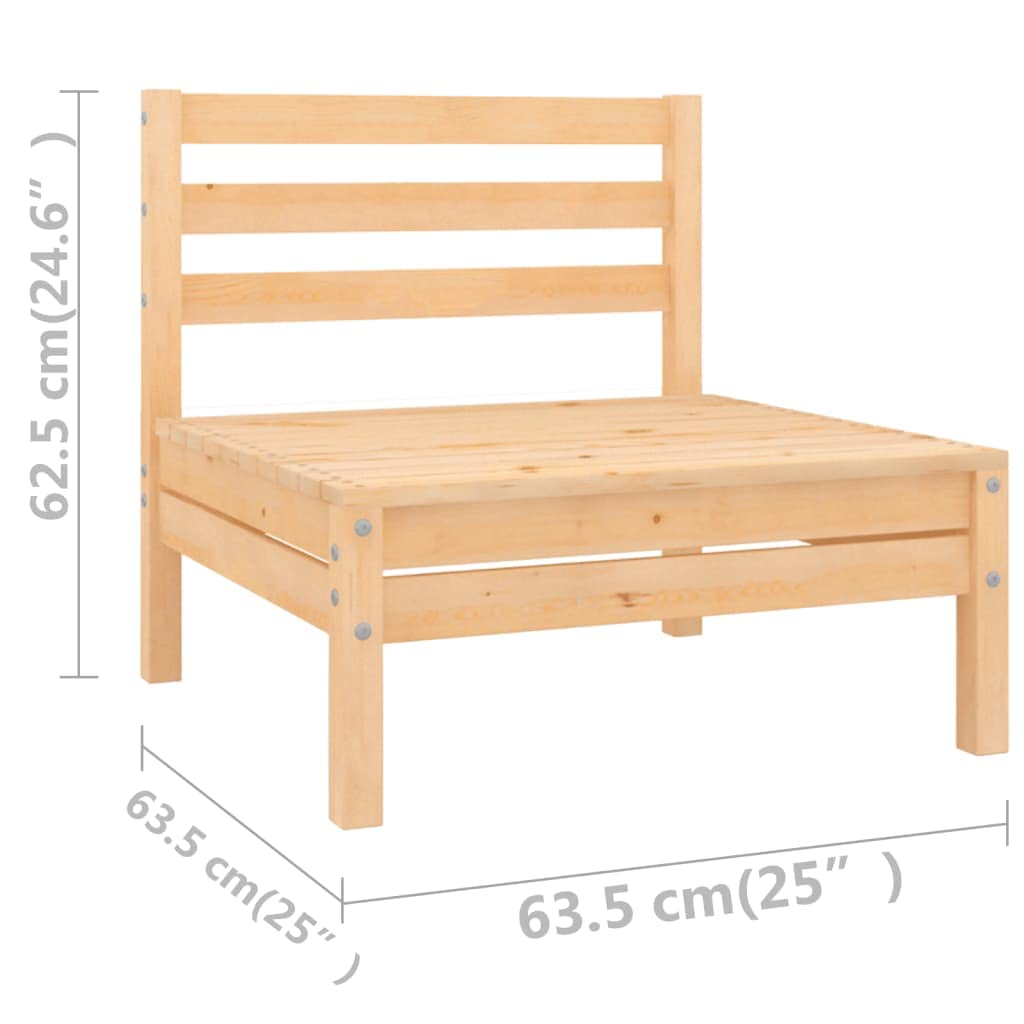 vidaXL Solid Pinewood Patio Lounge Set 5 Piece Garden Outdoor Terrance Backyard Furniture Set Wooden Lounge Sofa Seating Chair Seat