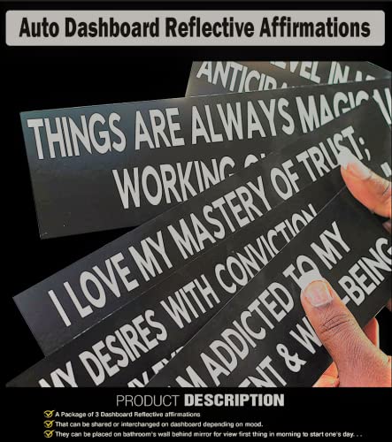 Well Being Being, Inc Dashboard Reflective - Spiritual, Positive, Inspirational Affirmation - Things Are Always Magically Workin