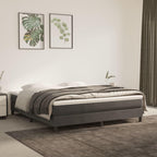 vidaXL Velvet Box Spring Bed Frame, King Sized, Dark Gray, 76"x79.9", Engineered Wood, Easy Assembly, Comfortable & Durable