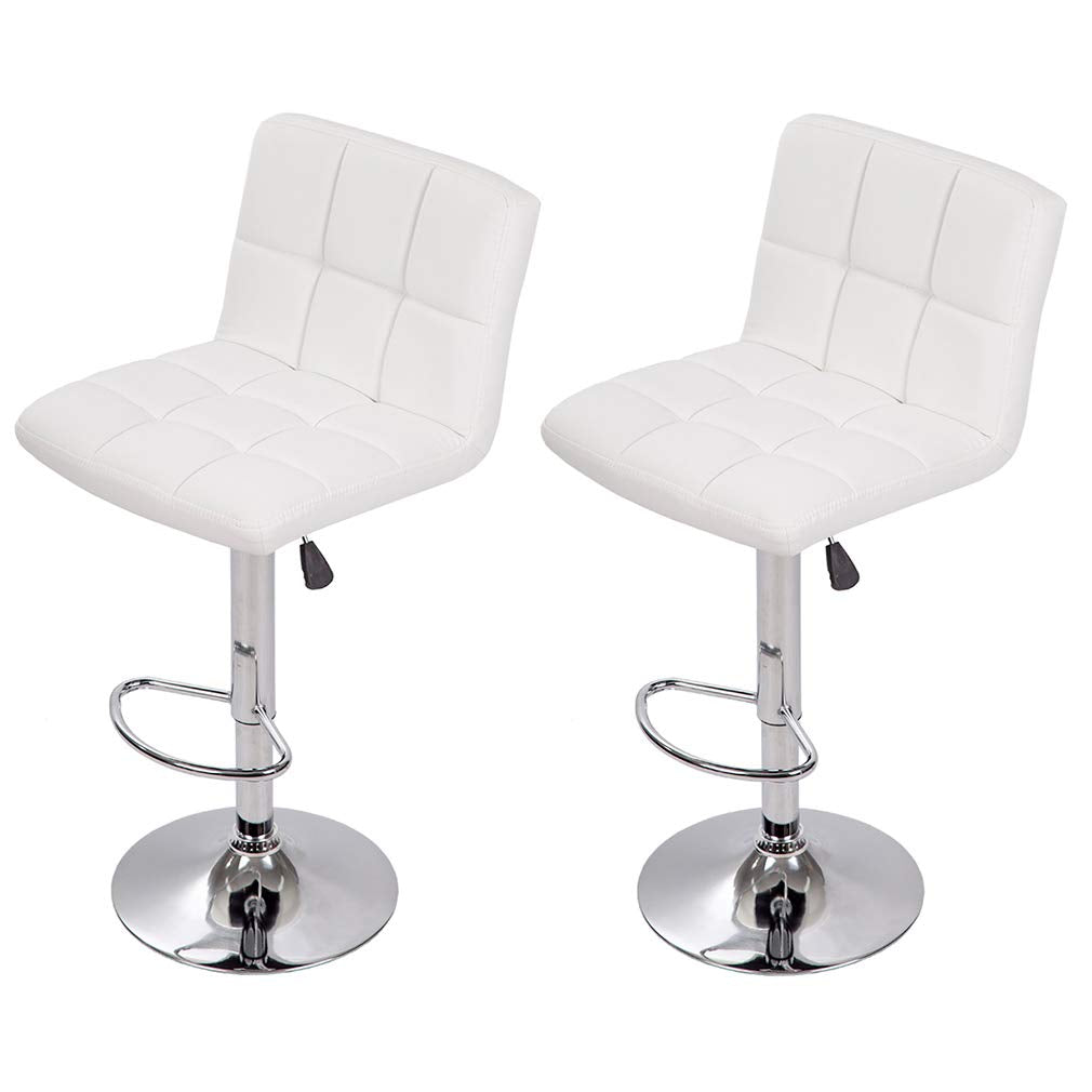 BestOffice Counter Height Bar Stools Set of 2 PU Leather Kitchen Counter Stools Bar Chairs Height Adjustable Swivel Stool with B