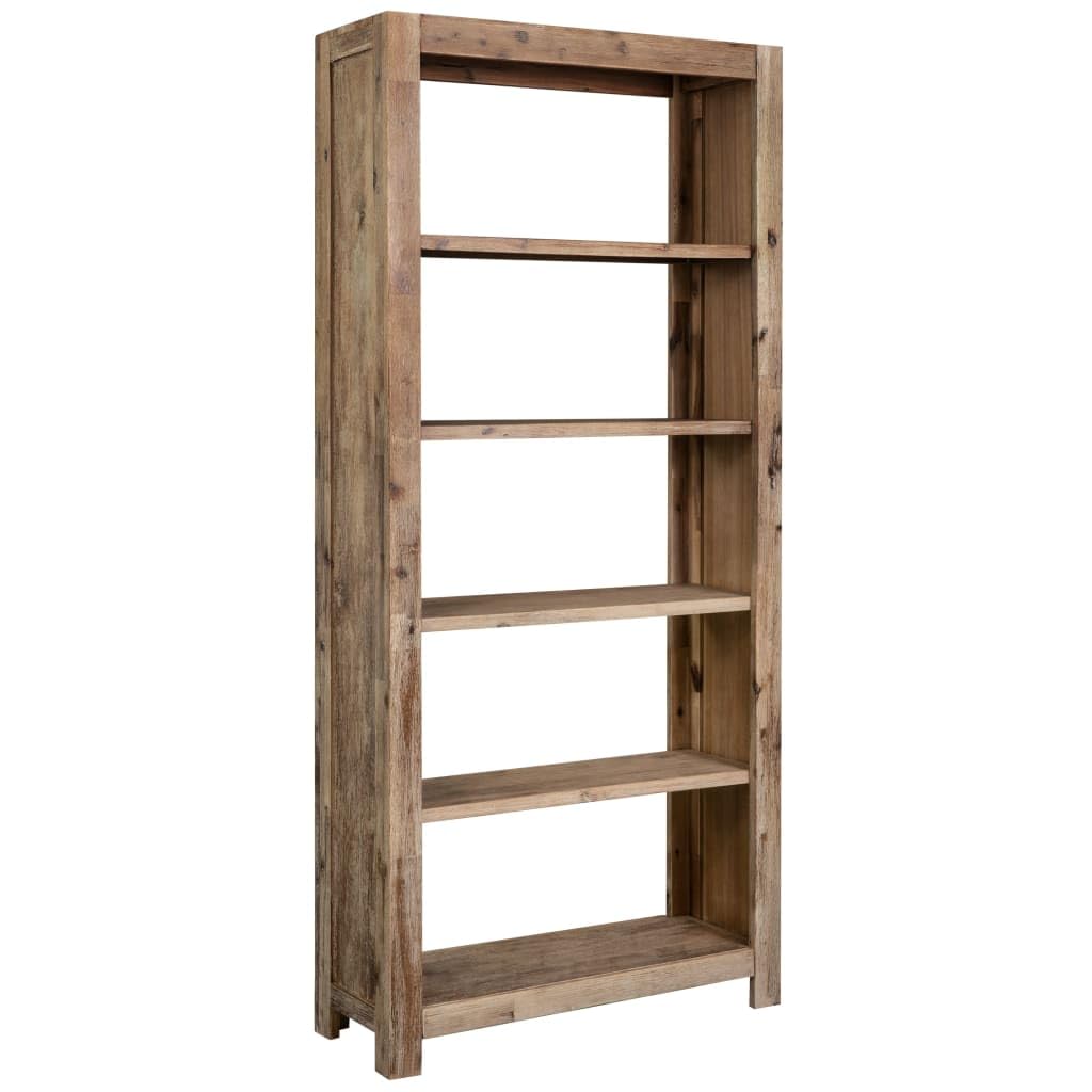 vidaXL 5-Tier Freestanding Bookcase - Solid Acacia Wood and MDF - Brown - 31.5&quot;x11.8&quot;x70.9&quot; - Traditional Design with Brushed Finish