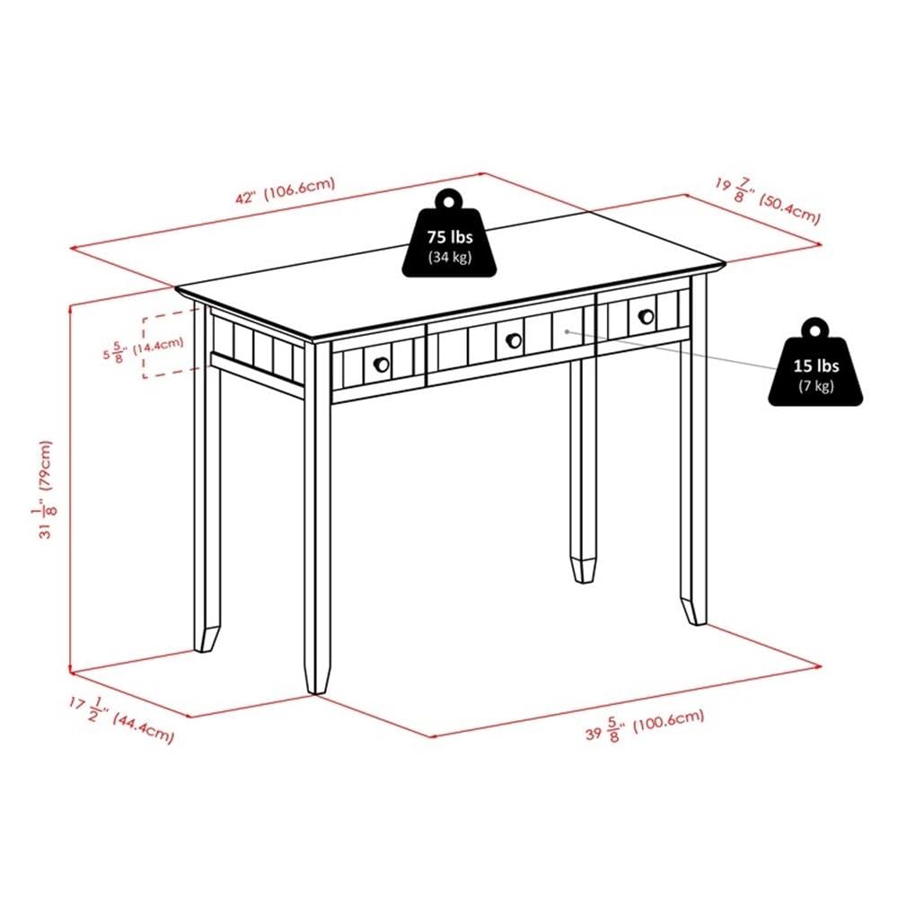 Winsome Burke Writing Desk, Coffee