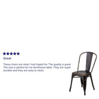 Flash Furniture Commercial Grade Distressed Copper Metal Indoor-Outdoor Stackable Chair