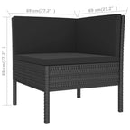 vidaXL Patio Lounge Set 9 Piece with Cushions Outdoor Garden Terrace Wooden Sofa Seating Seat Lounging Set Furniture Poly Rattan Black