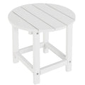 Lzrs Round Adirondack Side Table End Table, Outdoor Side Tables For Patio, Backyard,Pool, Indoor Companion, Easy Maintenance & Weather Resistant(White)