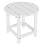 Lzrs Round Adirondack Side Table End Table, Outdoor Side Tables For Patio, Backyard,Pool, Indoor Companion, Easy Maintenance & Weather Resistant(White)