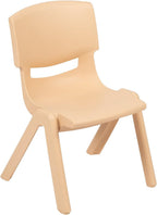 33 Round Natural Plastic Height Adjustable Activity Table Set with 4 Chairs