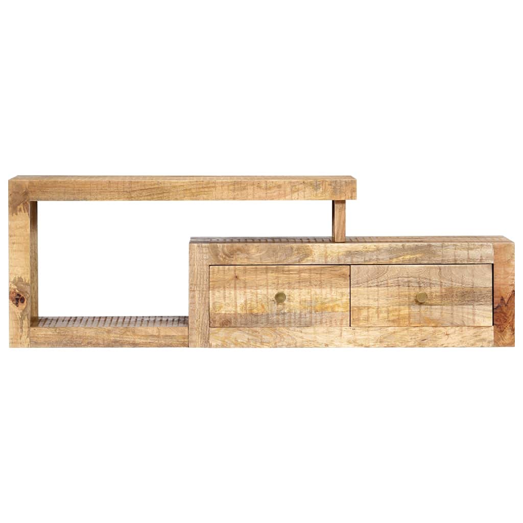 vidaXL TV Stand, TV Unit for Living Room, Sideboard with Drawer, Entertainment Center Media Unit Cupboard, Farmhouse Style, Solid Mango Wood