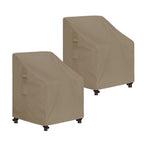 Easy-Going Outdoor High Back Chair Cover Uv Resistant Patio Chair Cover Waterproof Lawn Patio Furniture Cover With Tape Sealed Seam (2 Pack-28Wx35Dx35H Inch, Camel)