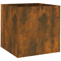 vidaXL Spacious Smoked Oak Finish Planter Box - Ideal for Indoor, Living Room, Bedroom, Office Spaces - Made from Durable Engine