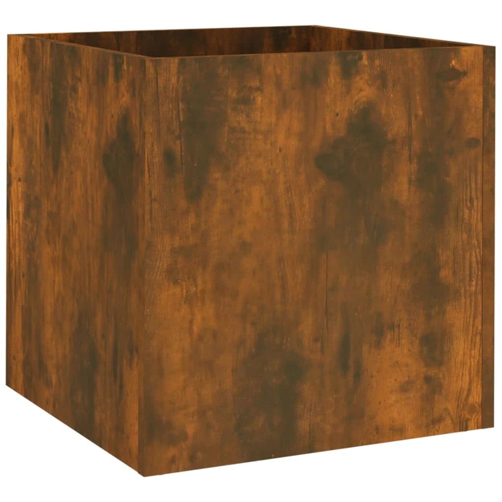 vidaXL Spacious Smoked Oak Finish Planter Box - Ideal for Indoor, Living Room, Bedroom, Office Spaces - Made from Durable Engine