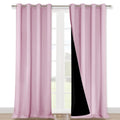 Nicetown 100% Blackout Window Curtain Panels, Heat And Cold Blocking Drapes With Black Liner For Nursery, 102' Thermal Insulate