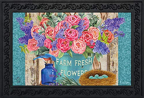 Briarwood Lane Farm Fresh Peonies Spring Doormat Floral Indoor Outdoor 30' X 18'