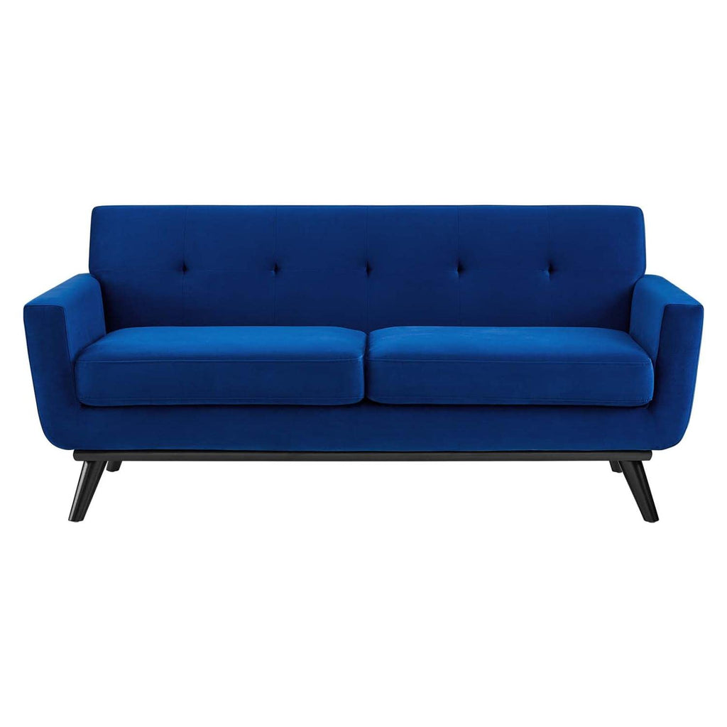 Modway Engage Performance Velvet Loveseat with Navy Finish EEI-5599-NAV