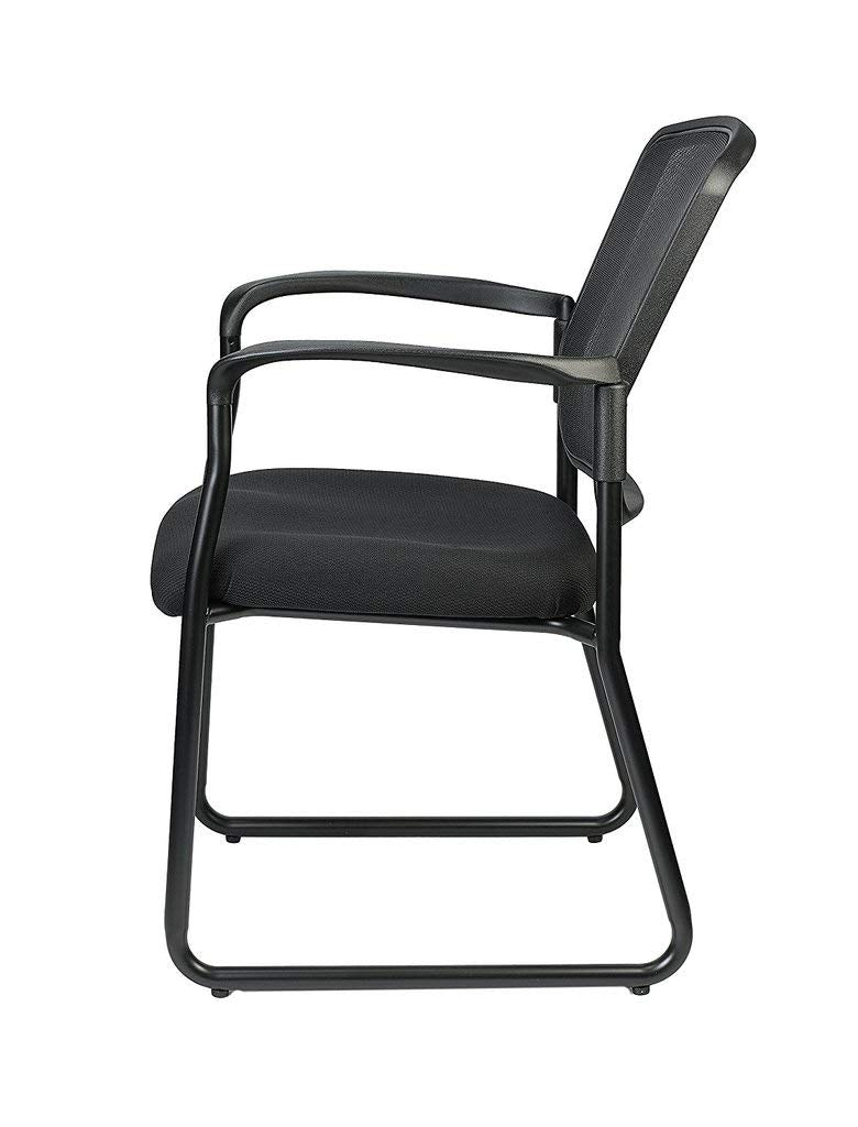 HomeRoots Black Fabric Seat Swivel Adjustable Task Chair Mesh Back Plastic Frame