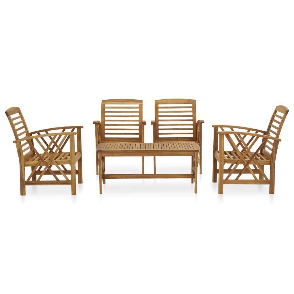 vidaXL Garden Furniture 5pcs Outdoor Furniture Patio Furniture Garden Furniture Backyard Patio Furniture Solid Acacia Wood