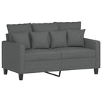 vidaXL 3-Piece Sofa Set with Pillows - Dark Gray Fabric, Plywood and Metal Frame, Comfortable Seating with Padded Seats & Backrest, Ideal for Living Room