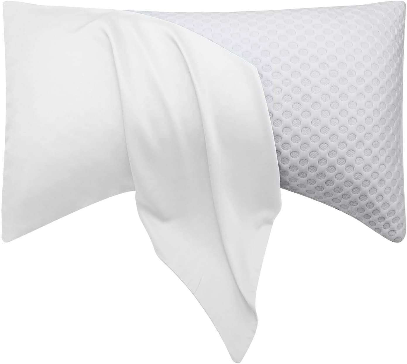 Cooling Side Sleeper Pillow Cases - Curved Rayon Derived From Bamboo Pillowcase Cover- Breathable Cool Silky Soft Pillowcase For