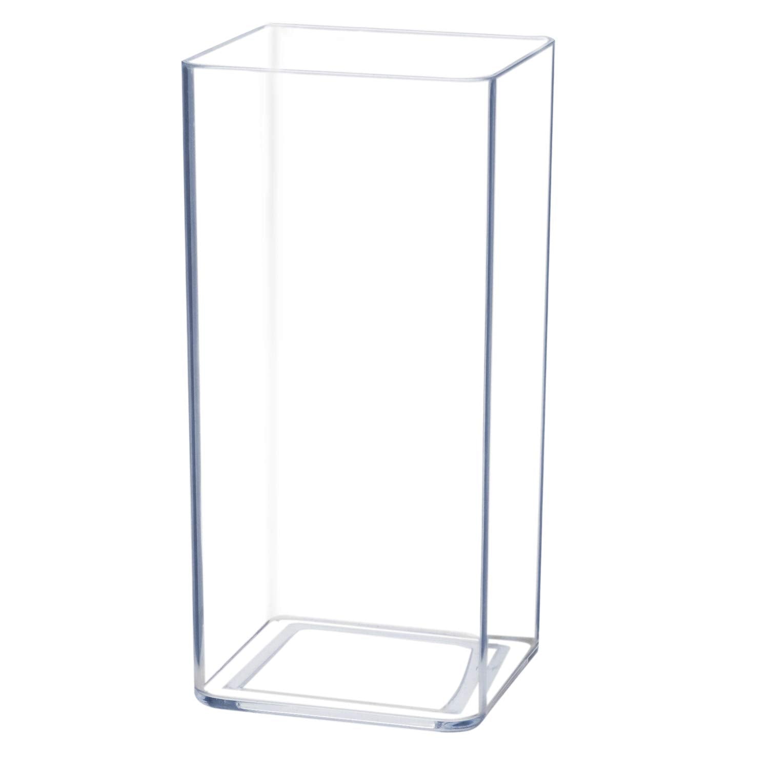 Royal Imports Flower Vase Acrylic Tall Rectangle - Decorative Centerpiece for Home or Wedding - Non Breakable Plastic, 5 X10 - C