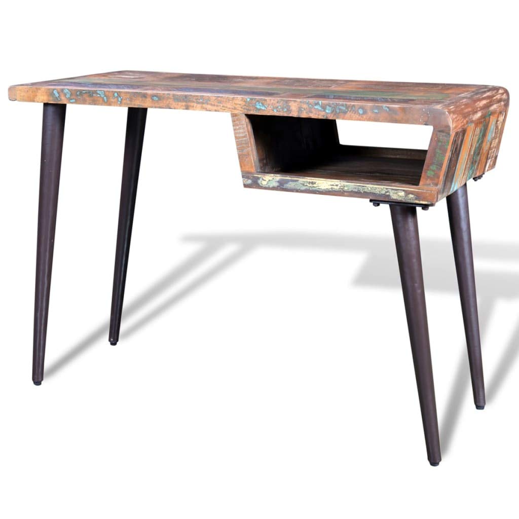 vidaXL Desk Computer Desk Writing Table with Iron Legs Solid Wood Reclaimed