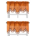 Solid Faux Silk Swag Waterfall Cascade Ascot Window Curtain Valance W/Tassels Trim 55' X18' Wave (2, Orange)